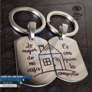 Llaveros Pareja Acero Negro – Varios Disenos – Personalizado – Blue Laser –  Corte y Grabado